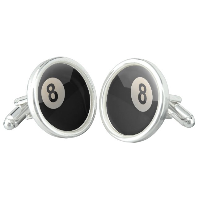Billiards Snooker 8-Ball Cufflinks (Angled)