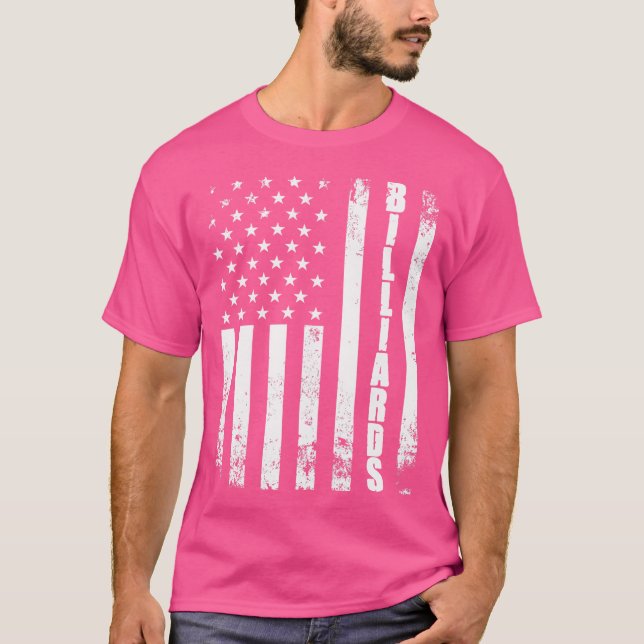 Billiards Snooker American Flag Usa Games Sport Bi T-Shirt (Front)