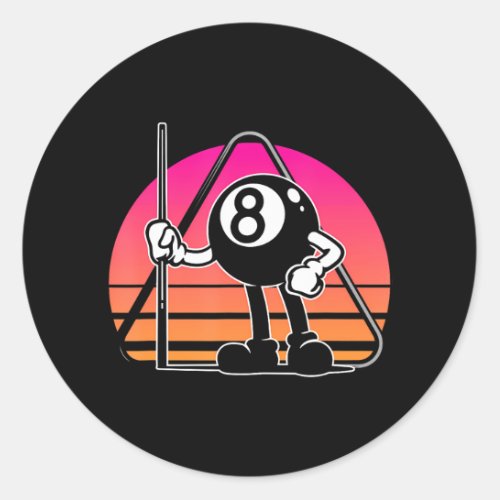 Billiards Snooker Billiard 8 Ball Player Cue Classic Round Sticker