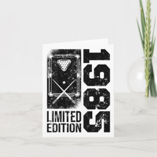 Billiards Snooker-gamer Vintage 1985 Birthday Pool Card