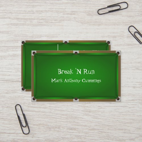 Billiards Table Business Card