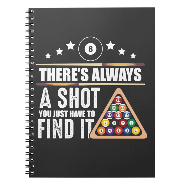 Billiards Team Pool Player Gift for Snooker Fans Notebook (Front)