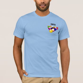 Billiards Template  Personalize  T-shirt by Virginia5050 at Zazzle