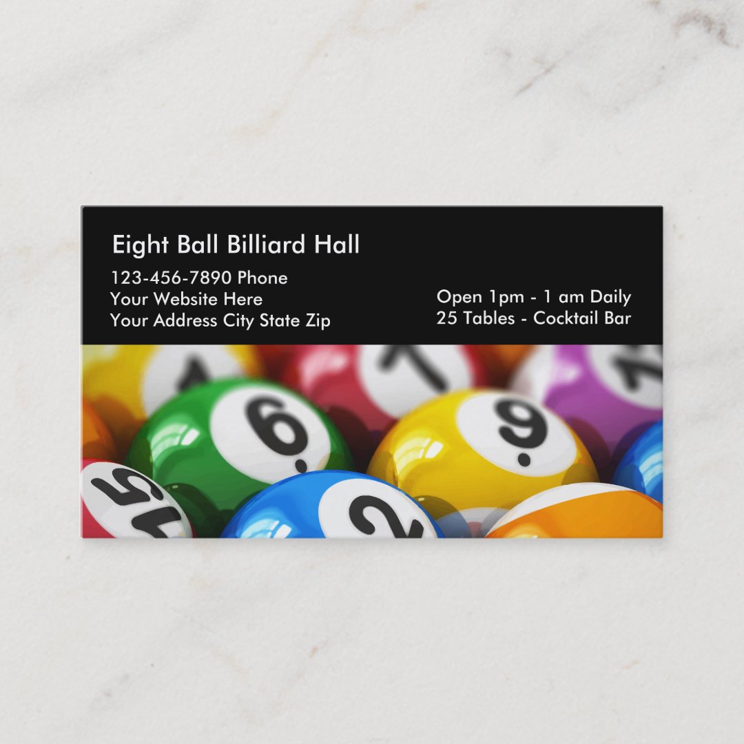 Billiards Theme Business Cards | Zazzle