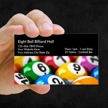 Billiards Theme Business Cards by Luckyturtle at Zazzle