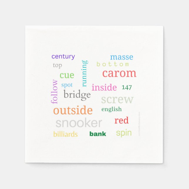 Billiards themed napkins  (Front)