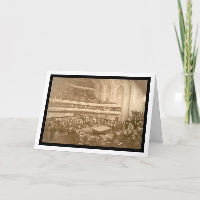 Billiards Tournament Photo 1908 Card (Front)