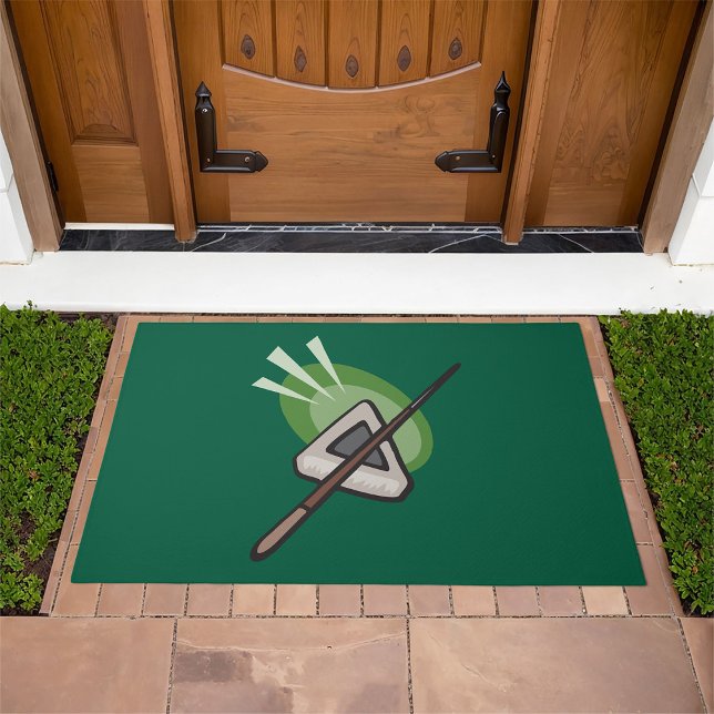 Billiards Triangle and Cue Stick Doormat (Creator Uploaded)