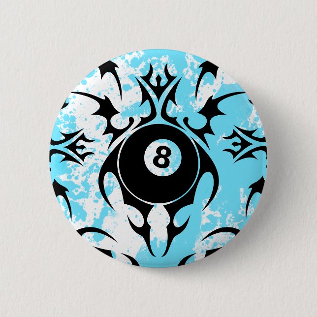 billiards. tribal. button (Front)