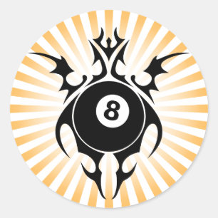 billiards. tribal. classic round sticker
