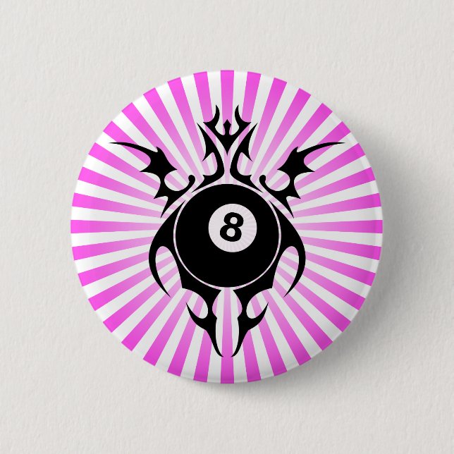 billiards. tribal. pinback button (Front)