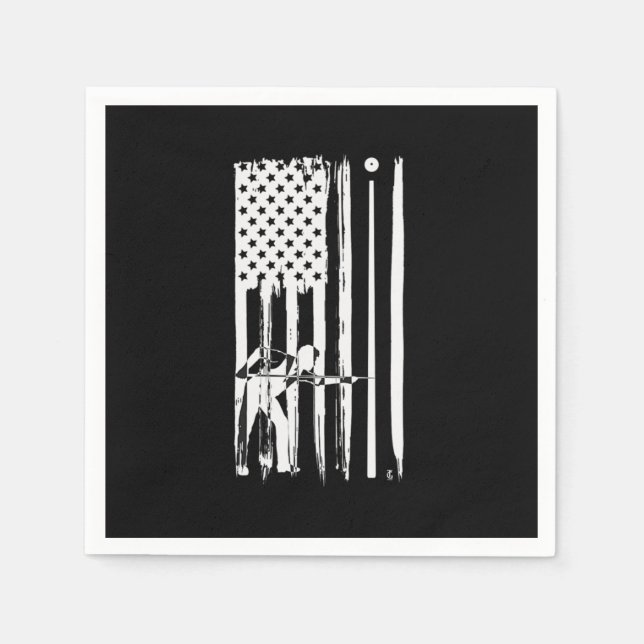 Billiards USA Flag Cue Sports Billiard Pool Gift Napkins (Front)