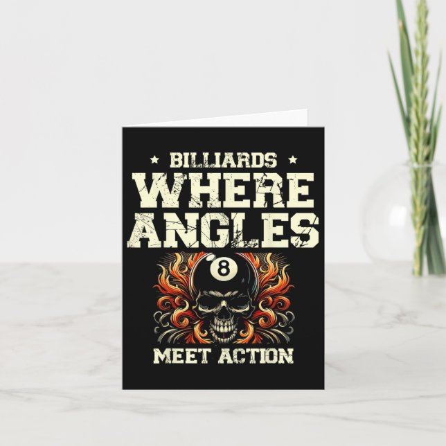 Billiards Where Angles Meet Action Billiard Cue Po Card (Front)