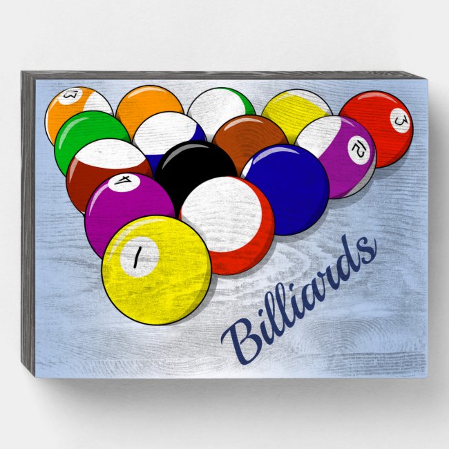 Billiards Wood Box Sign
