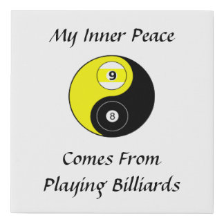 Billiards Ying Yang Symbol Faux Canvas Print