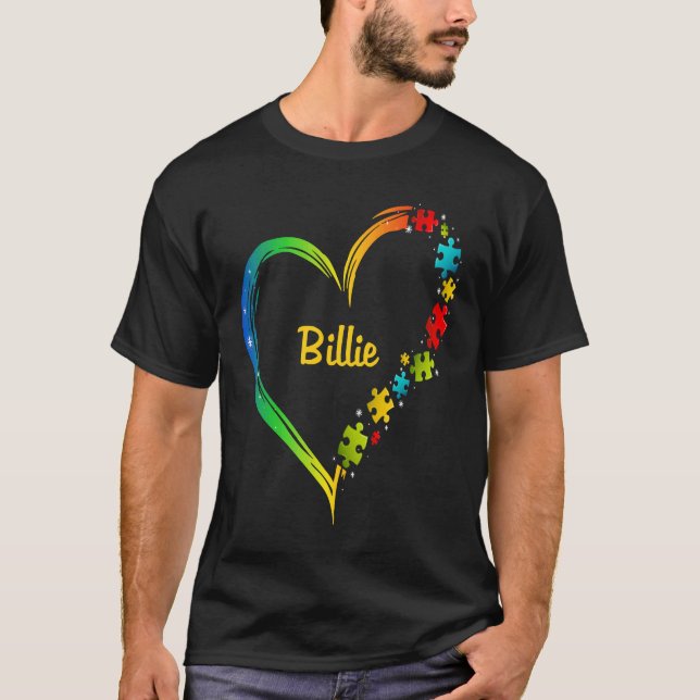 Billie autism awareness heart puzzle idea 2020 T-Shirt (Front)