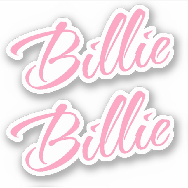 Billie Decorative Name in Pink x2 Sticker (Front)