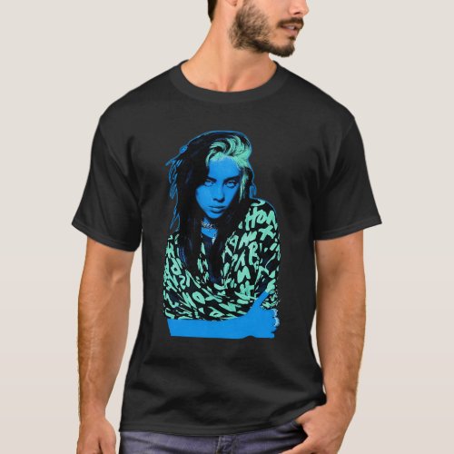 Billie Eilish Neon Portrait Girls T_Shirt