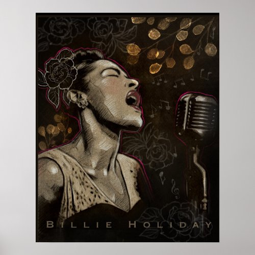 Billie Holiday Jazz Singer Poster