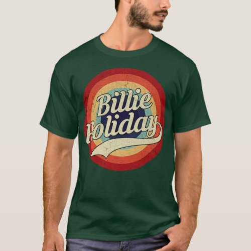 Billie Holiday _ Retro Circle Vintage T_Shirt
