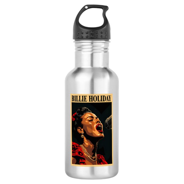 Billie Holiday Stainless Steel Water Bottle (Front)