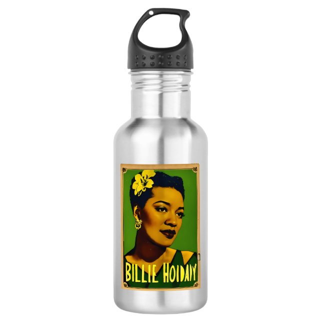 Billie Holiday Stainless Steel Water Bottle (Front)