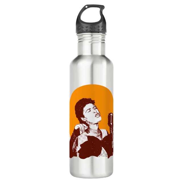Billie Holiday Stainless Steel Water Bottle (Front)