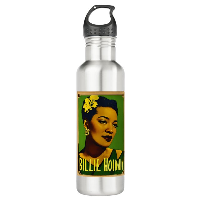 Billie Holiday Stainless Steel Water Bottle (Front)