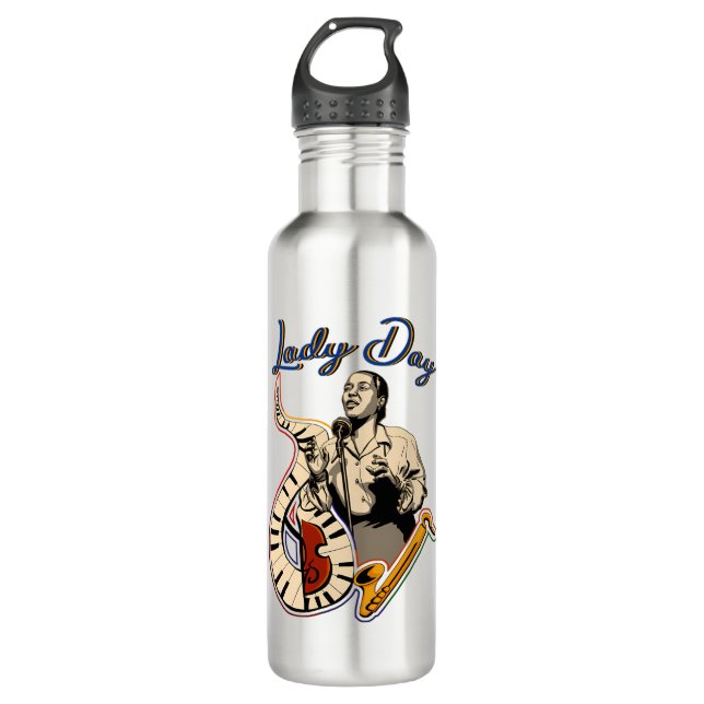 Billie Holiday Stainless Steel Water Bottle (Front)
