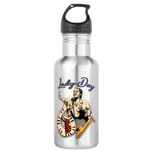 Billie Holiday Stainless Steel Water Bottle (Front)