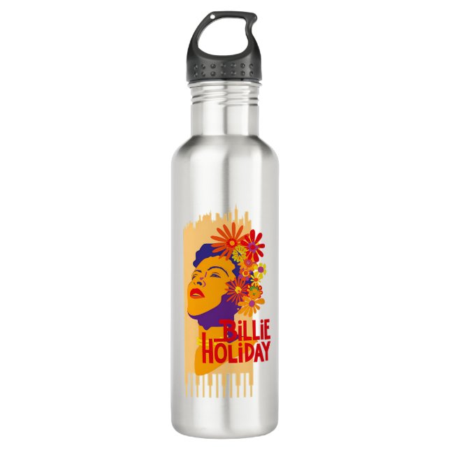 Billie Holiday Stainless Steel Water Bottle (Front)