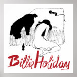 Billie Holiday Vintage Jazz Illustration Poster