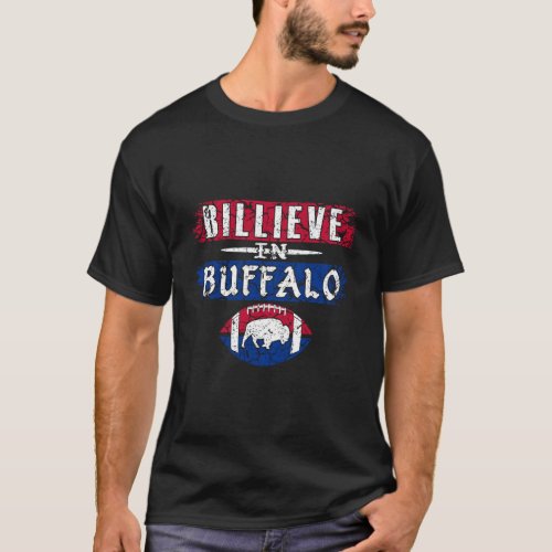 Billieve In Buffalo Vintage Football T_Shirt