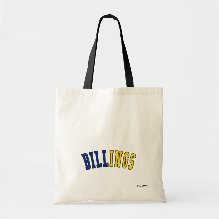 Billings in Montana State Flag Colors Tote Bag
