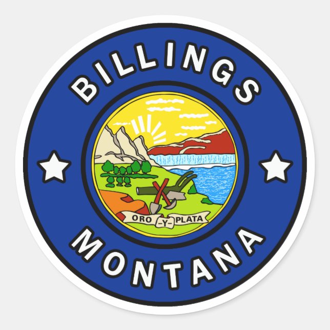 Billings Montana Classic Round Sticker (Front)