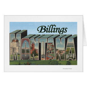 Billings, Montana - Large Letter Scenes Cards