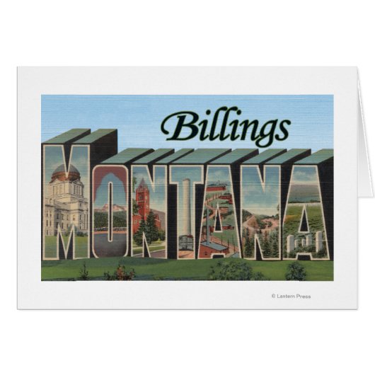 Billings, Montana - Large Letter Scenes Cards (Front Horizontal)