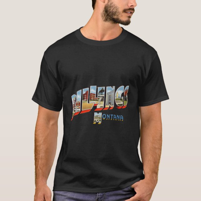 Billings Montana Mt Vintage Retro Souvenir T-Shirt (Front)