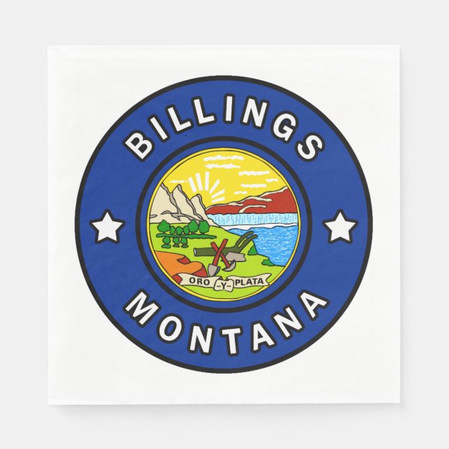 Billings Montana Paper Napkins (Front)