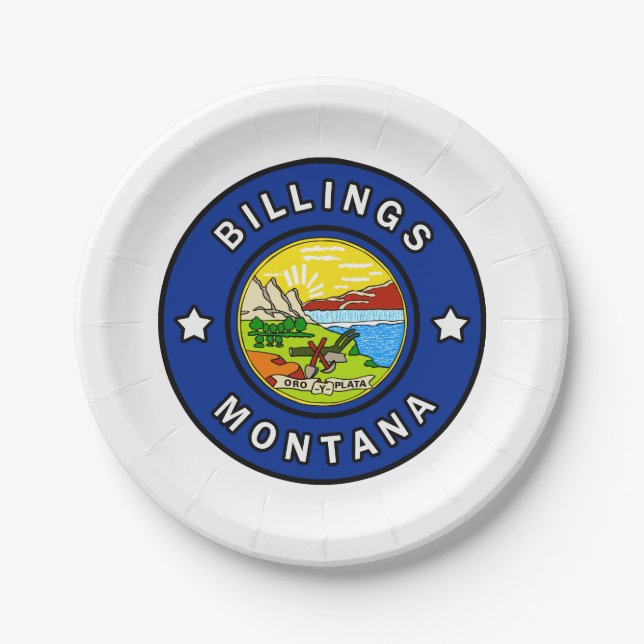 Billings Montana Paper Plates (Front)