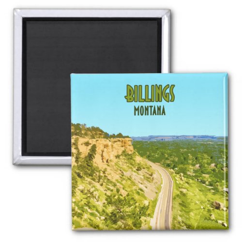 Billings Montana Rim Rocks Vintage Magnet