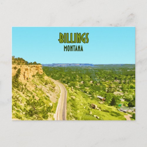 Billings Montana Rim Rocks Vintage Postcard