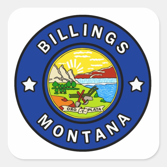 Billings Montana Square Sticker (Front)
