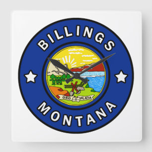 Billings Montana Square Wall Clock