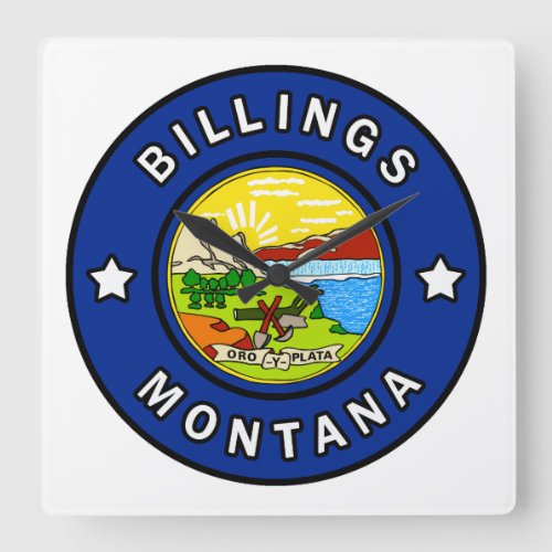 Billings Montana Square Wall Clock