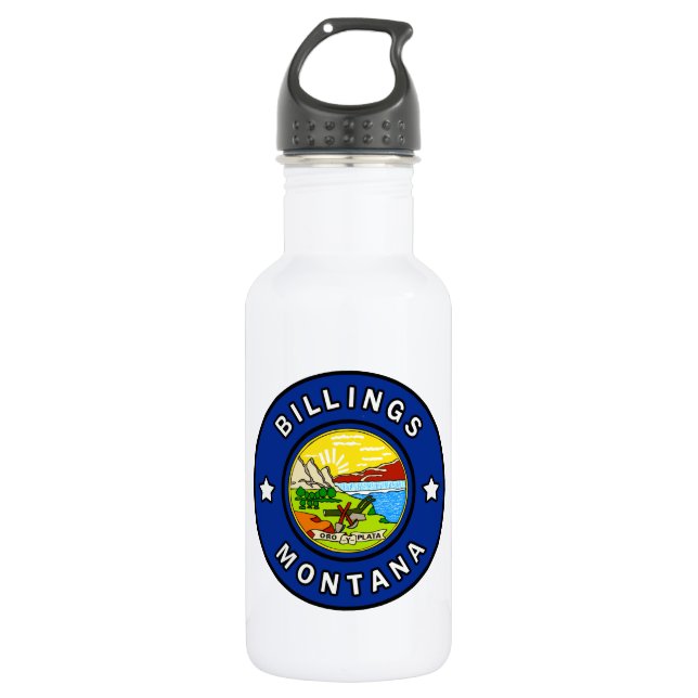 Billings Montana Stainless Steel Water Bottle (Front)