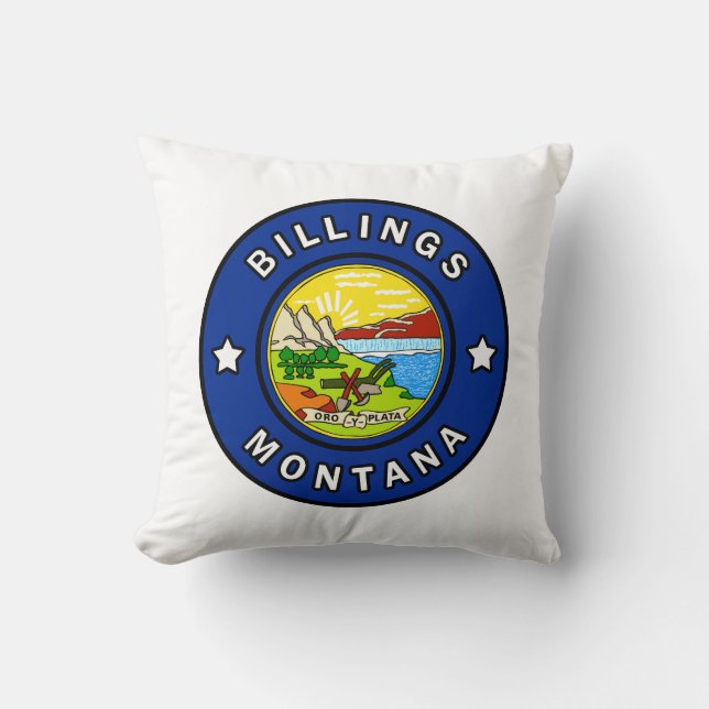Billings Montana Throw Pillow (Front)