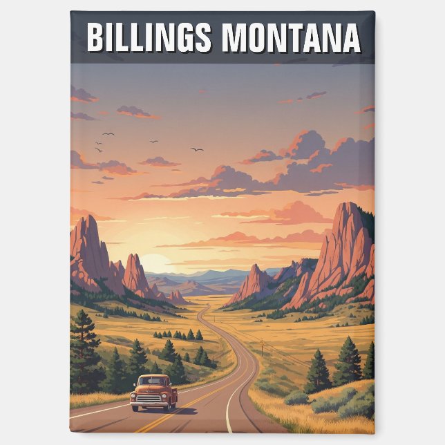Billings Montana Travel Magnet (Front)