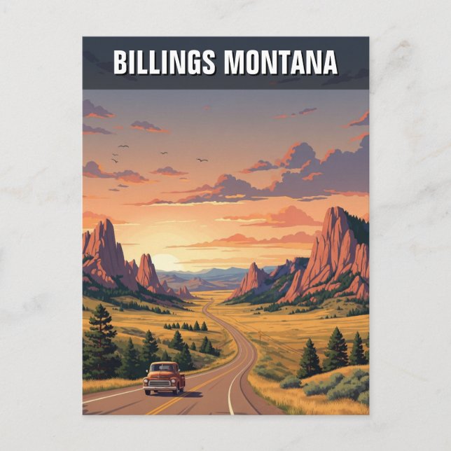 Billings Montana Travel Postcard (Front)