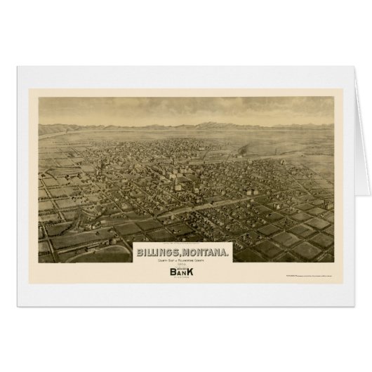 Billings, MT Panoramic Map - 1904 Cards (Front Horizontal)